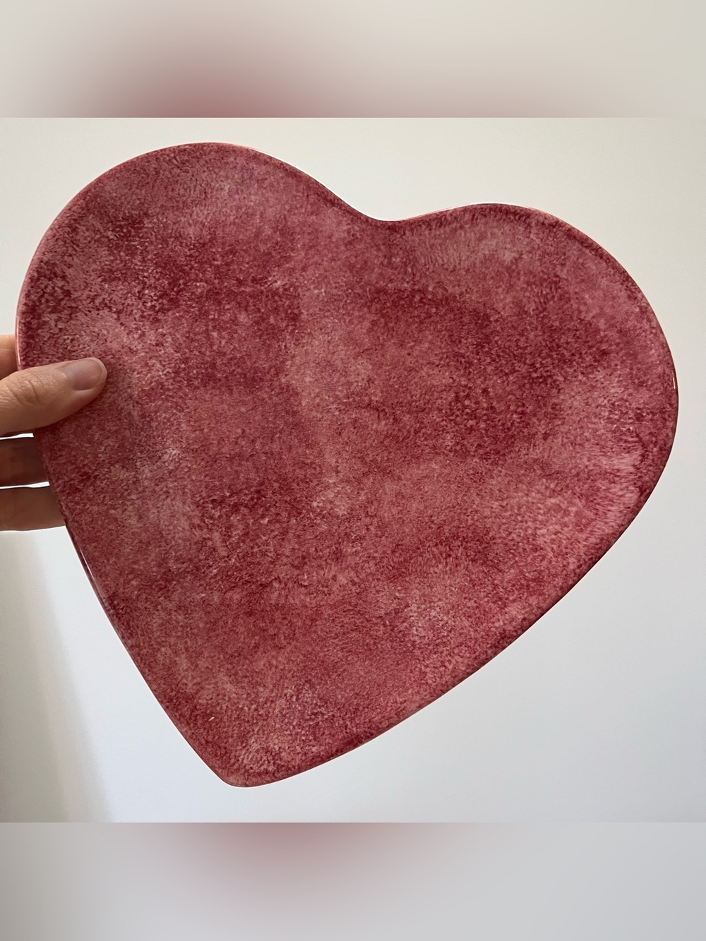 Ancora Beautiful Set of 3 Hand Paint Made In Italy 10” Dinner Heart Plates Pink